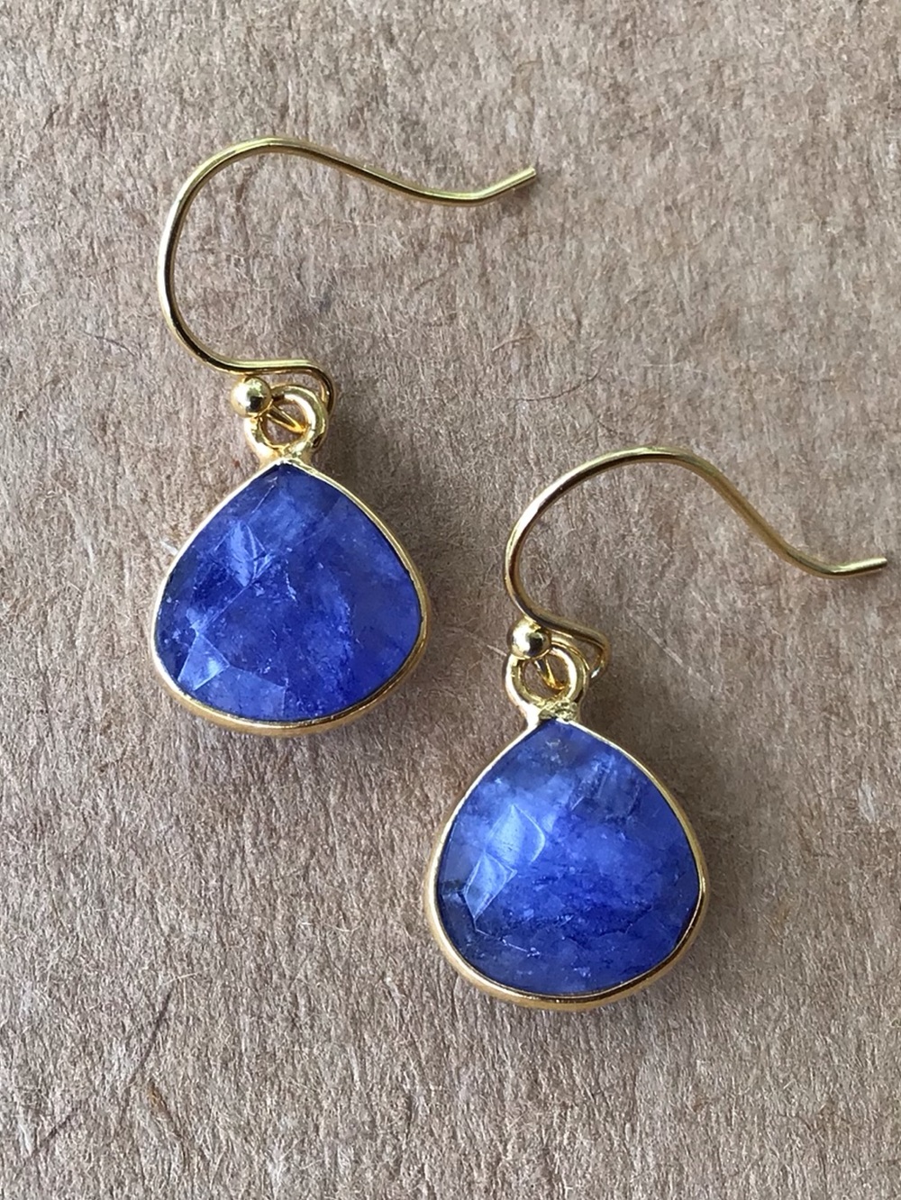 Sapphire Gold Vermeil Bezel Pear Earrings Sundance Charm